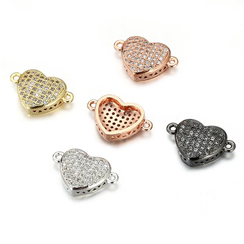 Роскошные микро закрепки с фианитами подвески в форме сердца Женское Ожерелье из