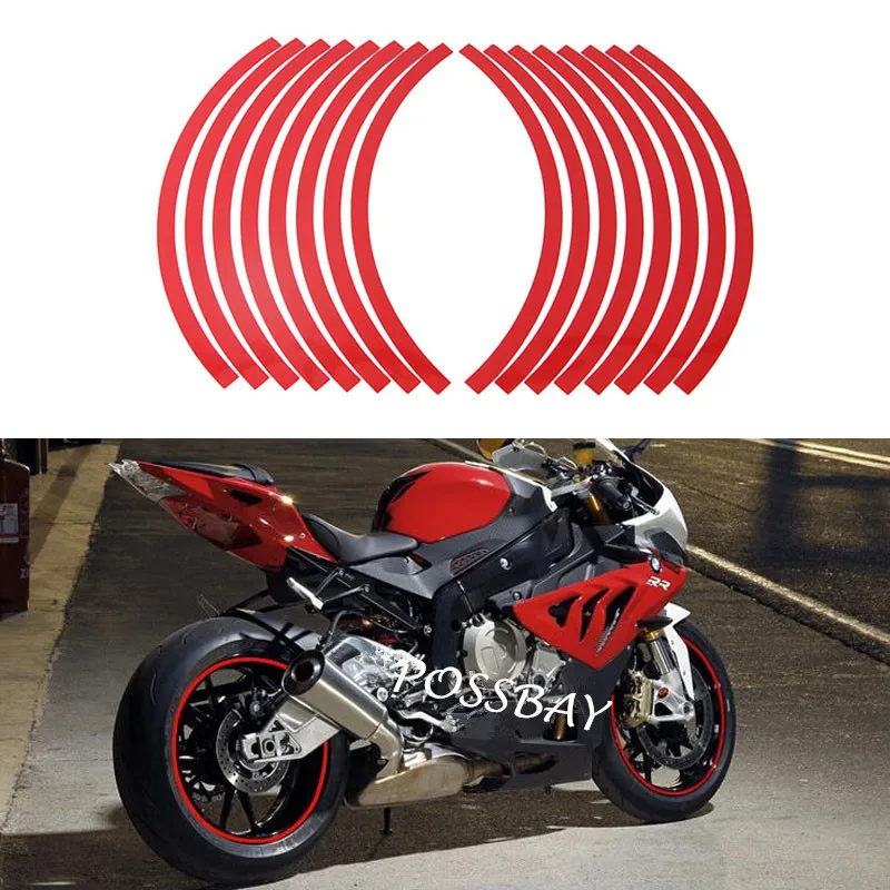 POSSBAY 16 шт./компл. универсальная светоотражающая лента для обода колеса 10 12