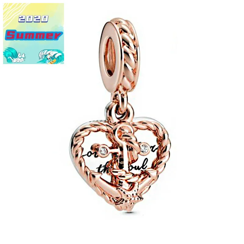 2020 летнее ювелирное изделие серебряные бусины 925 пробы из розового золота