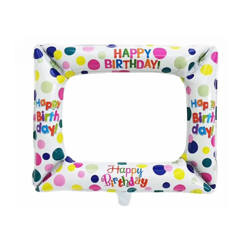 Алюминиевая фольга с днем рождения Фольга Воздушный шар фоторамка для дня