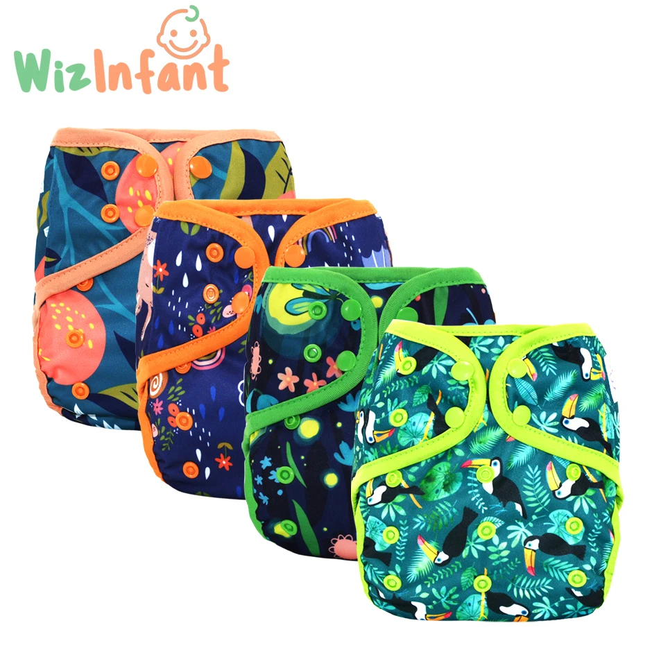 Wizinfant-funda de pa&ntilde;al de tela, con o sin inserto de algod&oacute;n de bamb&uacute;, impermeable, transpirable, tallas S, M y L, ajustable, 2 unids/lote-0