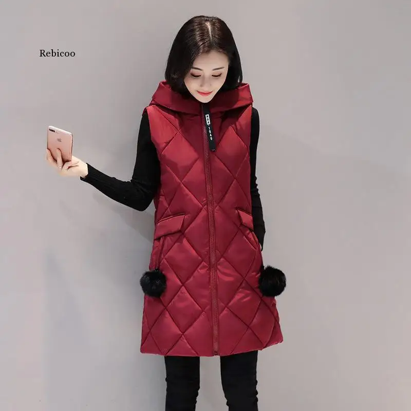 

Spring Autumn Korean Waistcoat Vest Winter Women Sleeveless Jacket Women Plus Size Women's Down Cotton Vest Women