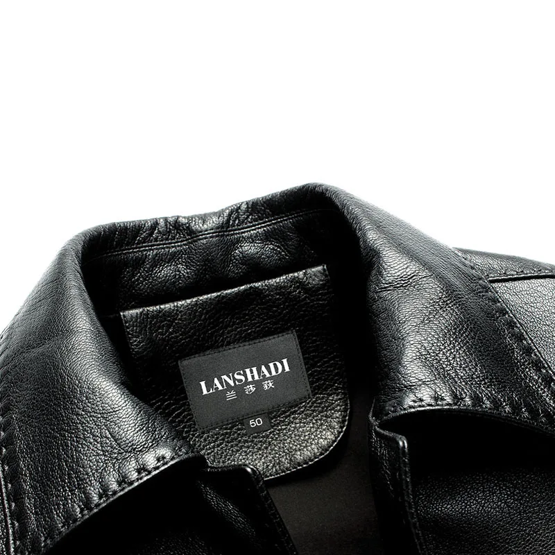 Geniune кожаная куртка для мужчин Тренч пальто весна осень размера плюс Куртка Jaqueta De