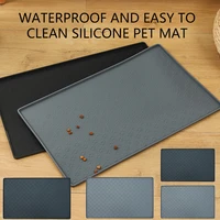 pet dog feeding mat anti slip cats food and water bowl mats waterproof rectangle dog food pad silicone mat pet feeding supplies