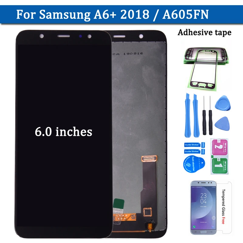 ЖК экран с дигитайзером для Samsung Galaxy A6 Plus 2018 6 0 дюйма сенсорный в сборе + A605