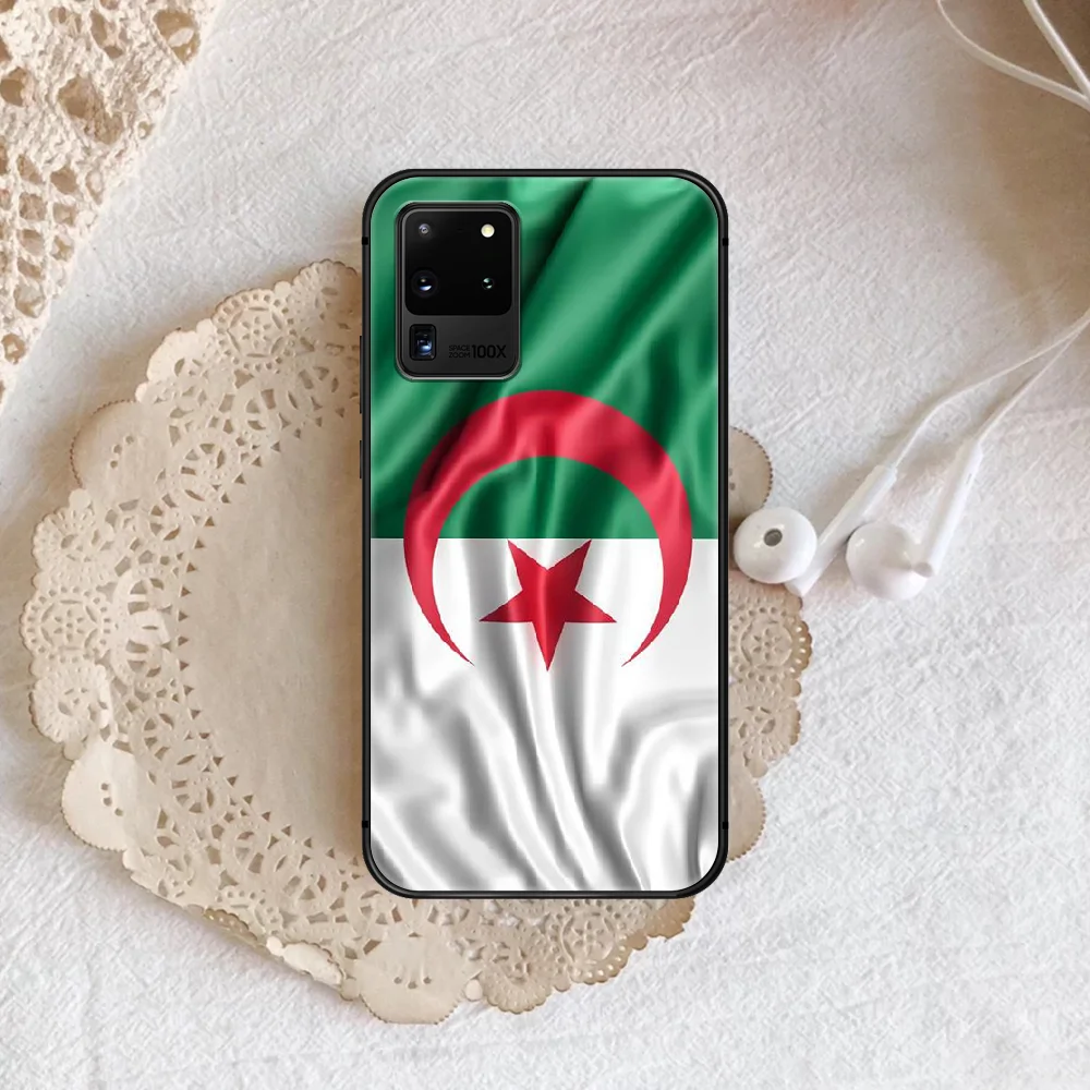 

Algeria Flag Phone Case Cover Hull For Samsung Galaxy S 7 8 9 10 e 20 FE edge uitra plus Note 9 10 20 black Bumper Tpu Coque 3D