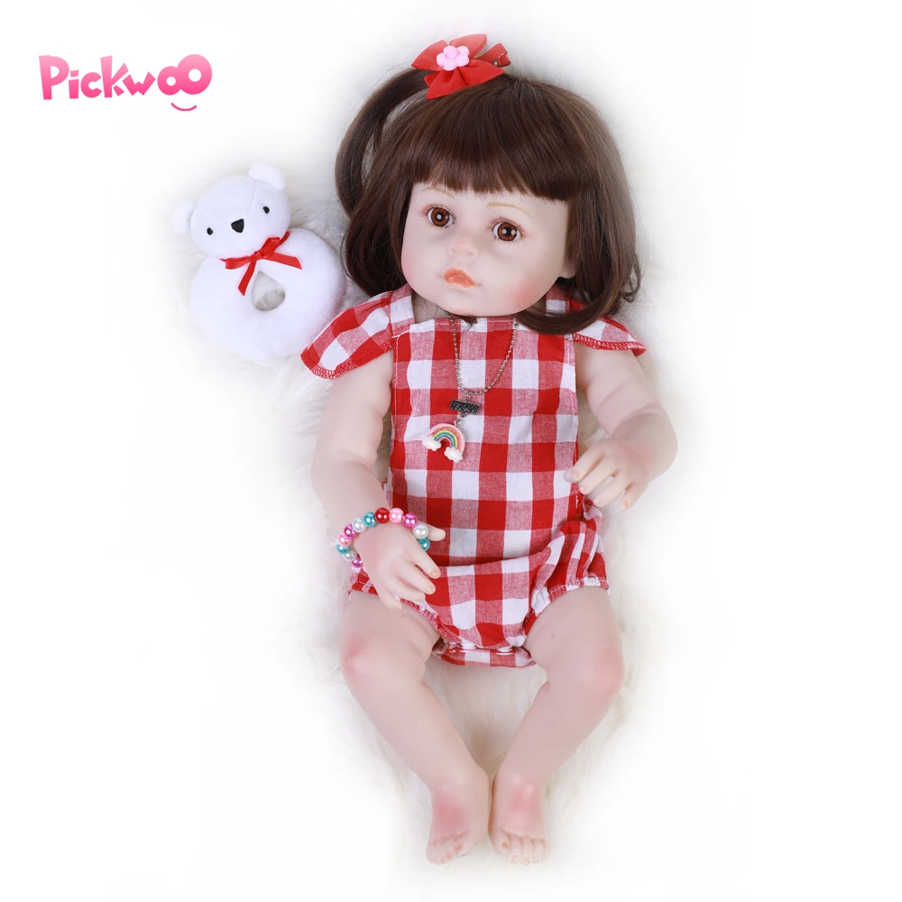Pickwoo 48 см bebes Кукла реборн девочка кукла мягкий силиконовый хлопок Boneca reborn Brinquedo