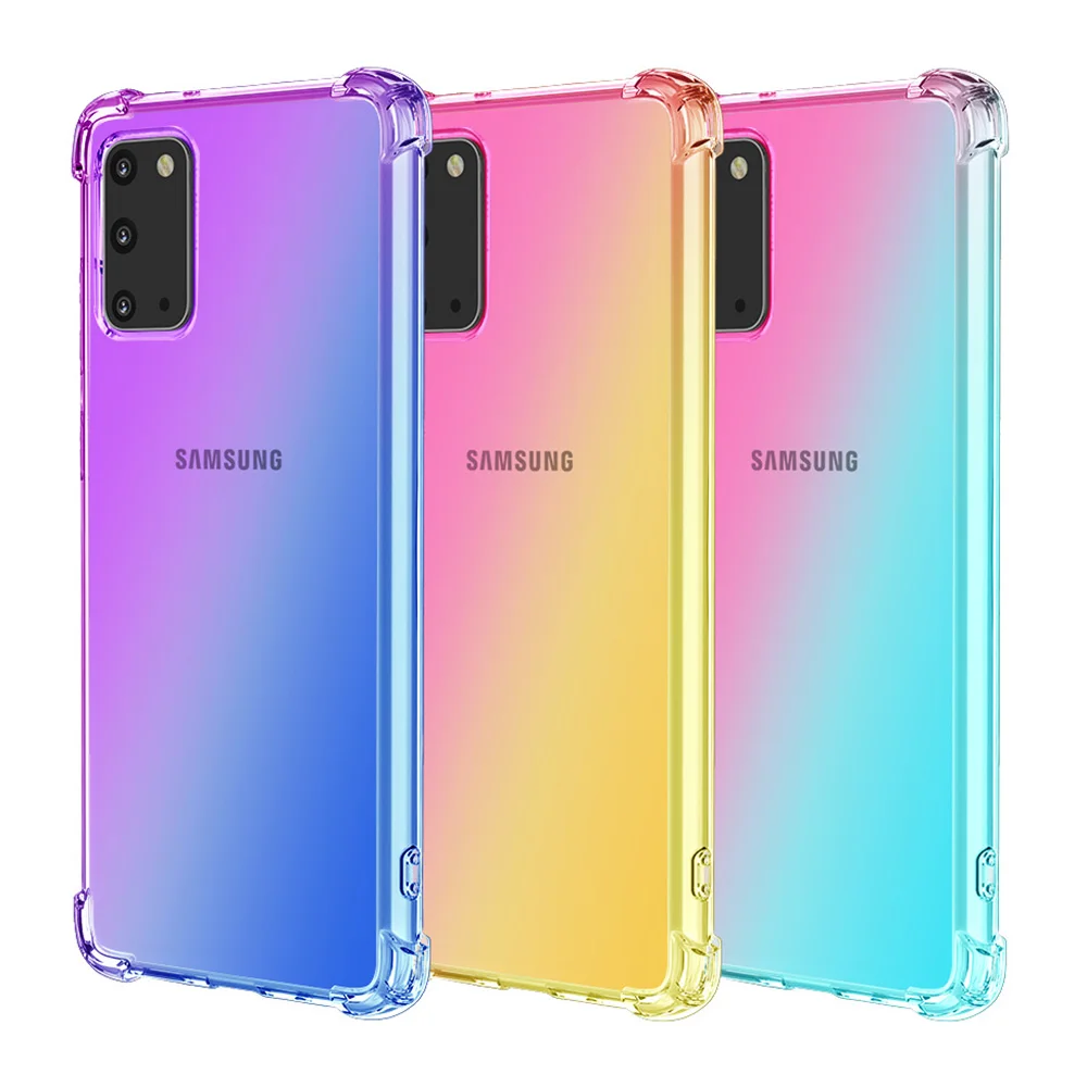 Гибридный цветной защитный чехол для Samsung Galaxy S20 Ultra S10 S9 S8 Plus Note 10 8 9 Мягкий