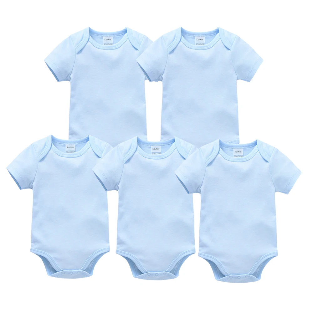 

Kavkas Baby Boy Clothes 4 5 Pcs/set 100%Cotton Overalls Short Sleeve Newborn Jumpsuit Infant Toddler Bodysuit