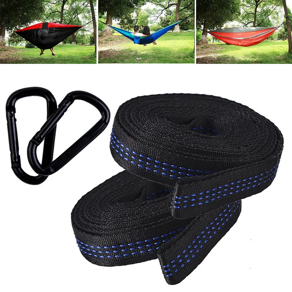 

2pcs Hammoc.k Strap Adjustable Tree Rope Hanging Extension Swing Straps With 2 Ring Yoga Outdoor Camping Tool