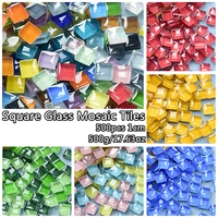 500gapprox 500pcs 1cm square glass mosaic tiles diy mosaic craft materials for childrenkids handmade glass mosaic stones