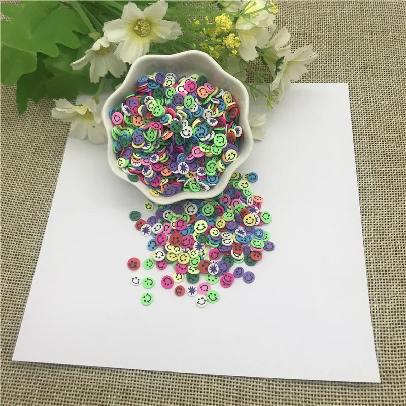 20g 5mm Smiley for Resin DIY Supplies Nails Art Polymer Clear Clay accessories Sequins scrapbook shakes Paper Craft | Дом и сад