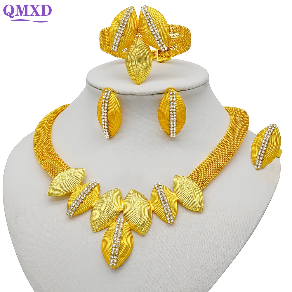 

High quality wedding jewelry sets Gold Color African Jewelry Sets Women Fashion Necklace jewelry free shipping