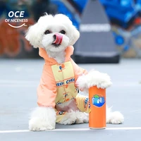 oce korean style winter pet dog clothes warm padded hooded jacket down windproof hoodies coat for chihuahua small and medium dog