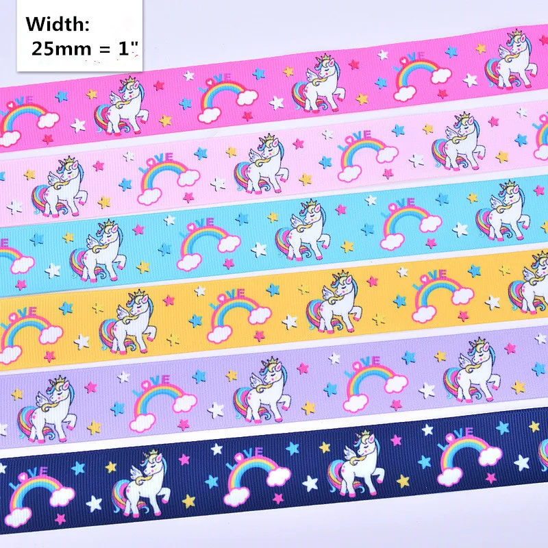 

50 yards Custom Cartoon Ribbon Grosgrain 25/38MM DIY Handmade Character Ribbons For Crafts Custom Ribbon Decoration Trims Sewing