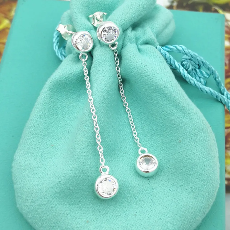 

Women's Sterling Silver Classic Silver Gold Rose Gold Round Zircon Earrings Jewelry