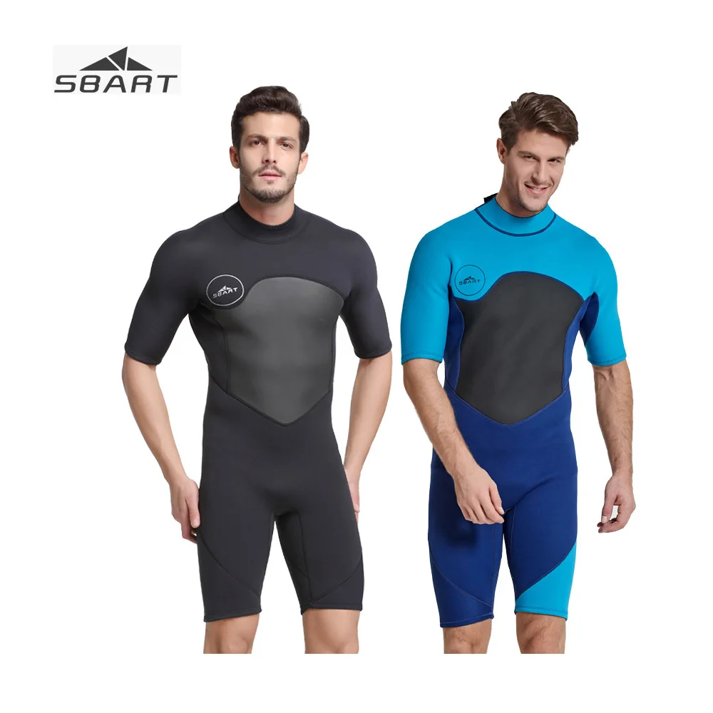 Sbart 2 мм неопреновый мужской короткошерстный гидрокостюм Черный Синий Теплый