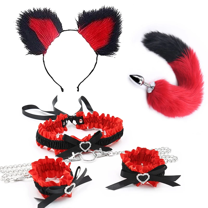 

Сексуальное Кружевное женское бондажное нижнее белье с кошачьими ушками