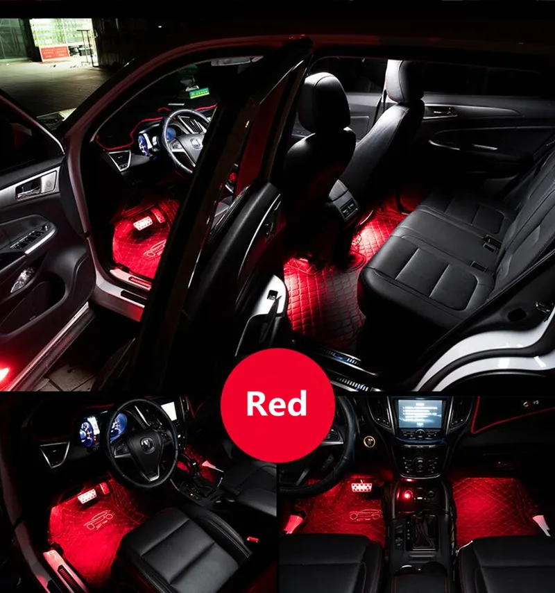 

Hot Led Car Interior Foot Light Atmosphere Lights For Kia Rio 3 4 k2 k3 Ceed cerato sportage sorento KX3 KX5