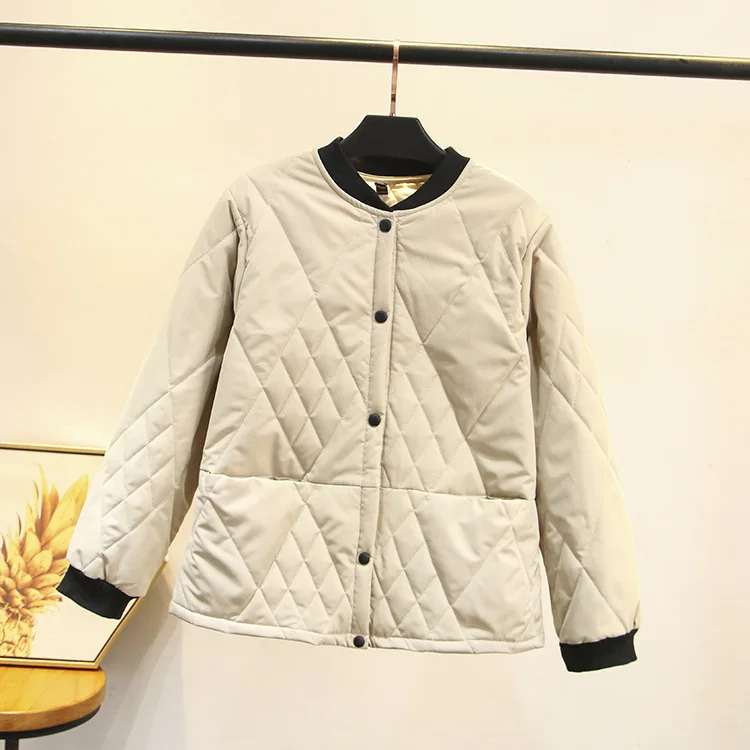 Стеганая куртка Осень-Зима Женское пальто 2020 однобортная с длинным рукавом