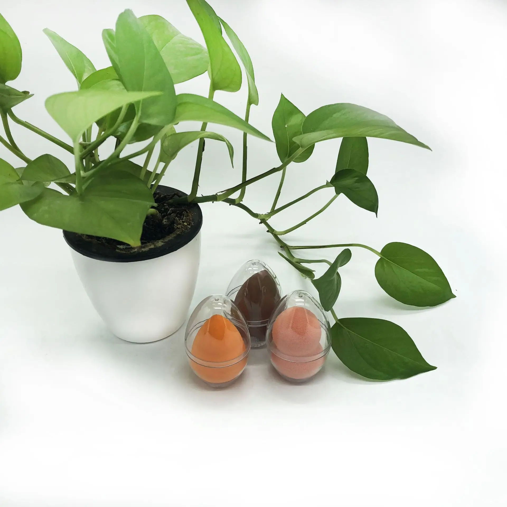 Egg Shape 1 шт. Горячая ПП пустой косметический держатель подставка портативный дорожный косметический яичный чехол прозрачный губчатый пуховый сушильный ящик для хранения - Цвет: Egg Shape