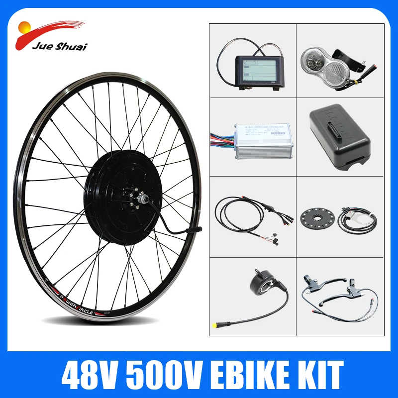 

48V 500W Electric Bike Kit 50KM/H Speed Front Rear Wheel Hub Motor 20" 24" 26" 700C 29" 27.5" Electric Bicycle Mountain Ebike