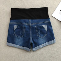 hot summer thin stretch denim maternity shorts belly rolled up shorts clothes for pregnant women casual pregnancy short jeans