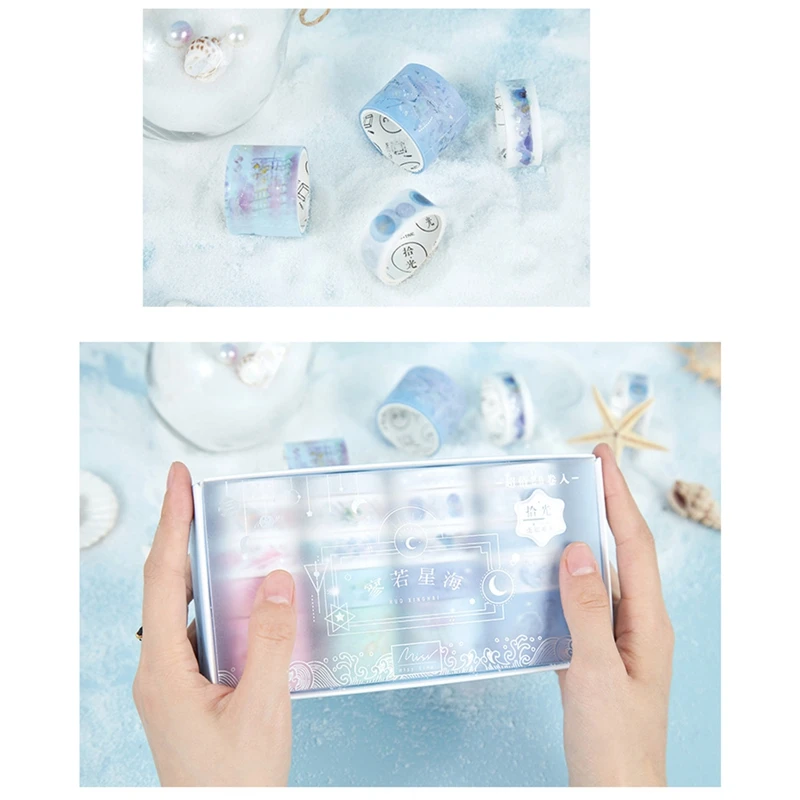 

20 Rolls Of Bronzing Brocade Hand Account And Paper Tape Set Decorative Stickers-girl's Heart. Love Letter 3cm/1.5cm/0.8cm X2m