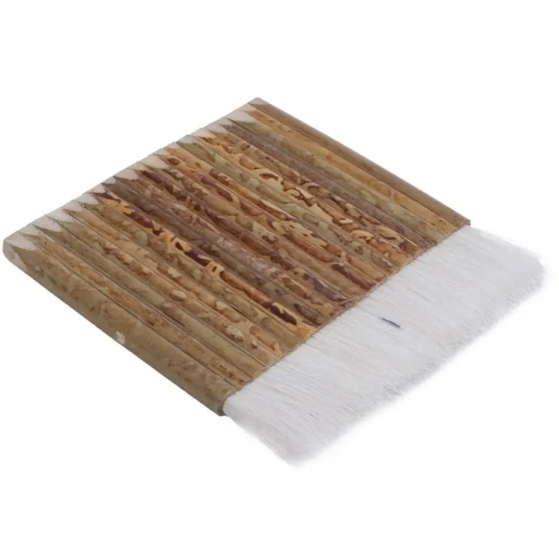 6 &quotширокий прямоугольный хаки бамбуковая ручка белая искусственная шерсть