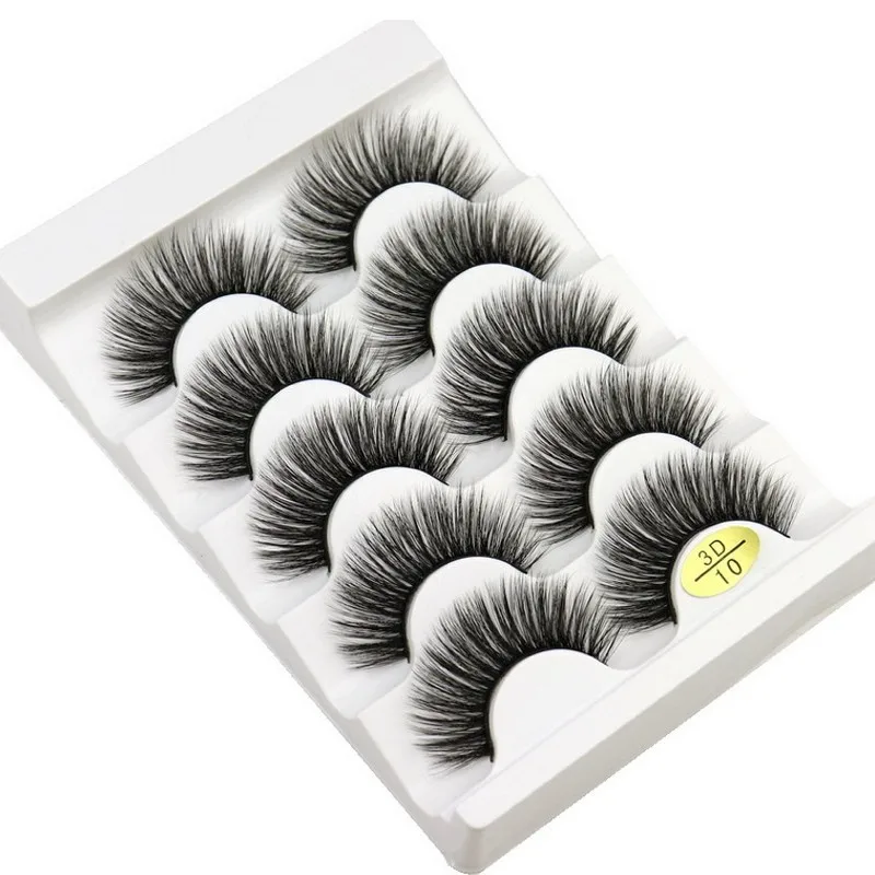 

5 Pairs 6D Natural Long Faux Mink Hair False Eyelashes Wispies Lashes Handmade Cruelty-free Criss-Cross Women Makeup Eyelashes