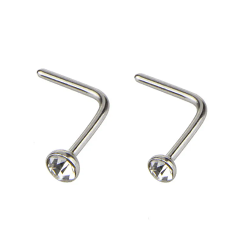 

New 21Pcs/set Stainless Steel Crystal Nose Hoop Ring Set Bone Bar Pin Cartilage Piercing Studs Body Jewelry