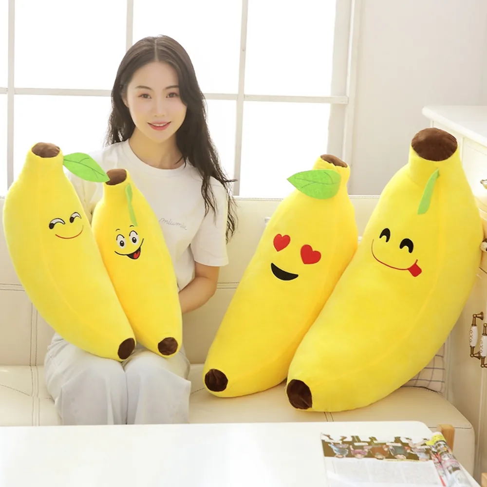 

Kawaii Creative Cartoon Banana Stuffed Soft Pillow Sofa Cushion Baby Lovely Plush Doll Kids Fruit Toys For Kids Birthday Gifts
