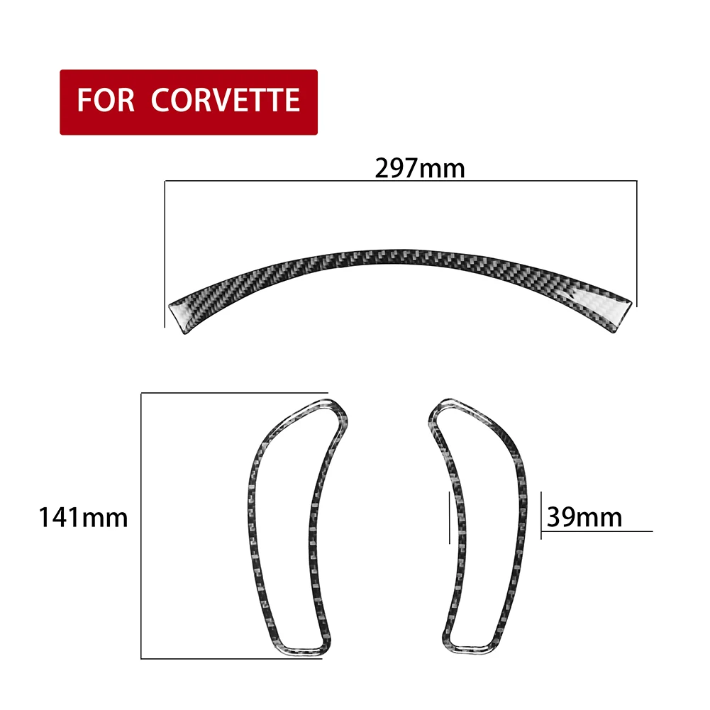 

3pcs/set Dashboard Instrument Panel Frame Trim Cover Decorative Stickers Real Carbon Fiber for Chevrolet Corvette C6 2005-2007