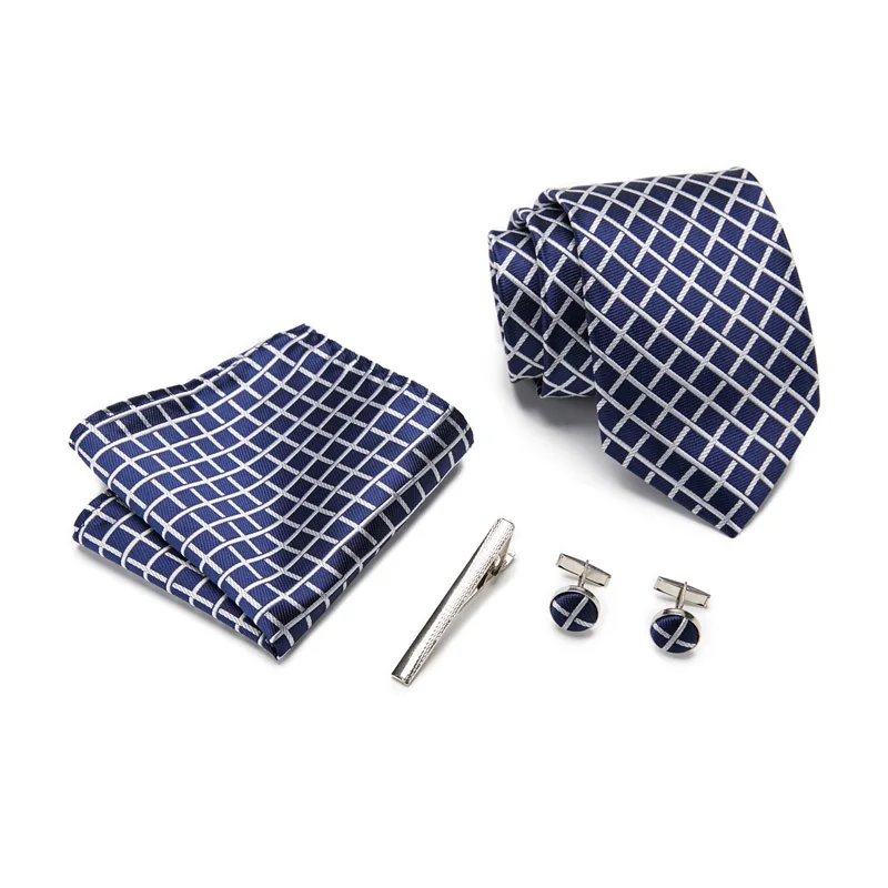Свадебный мужской галстук в синюю полоску, шелк, модные дизайнерские галстуки для мужчин, бизнес 7,5 см, роскошный галстук для жениха, Dropshiiping