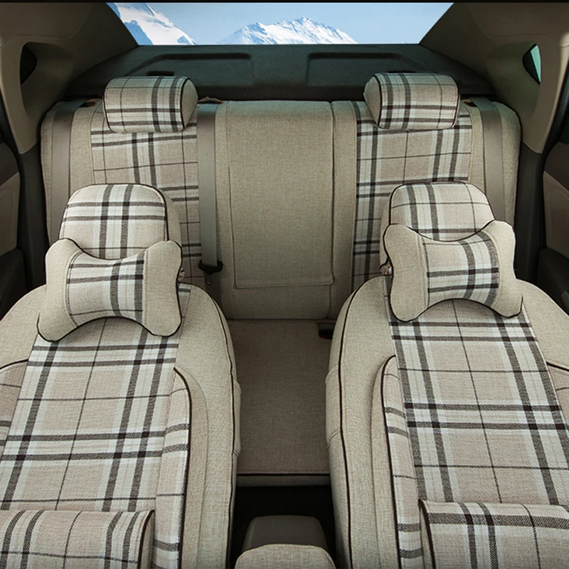 

CARTAILOR Auto Seat Cover Custom Fit For Buick Encore Cover Seats Car Accessories Linen Seat Covers & Supports Beige Car Cushion