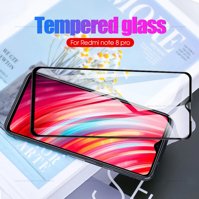Полное покрытие закаленное стекло для Xiaomi Redmi Note 8 7 Pro Защита экрана 7A защитное на
