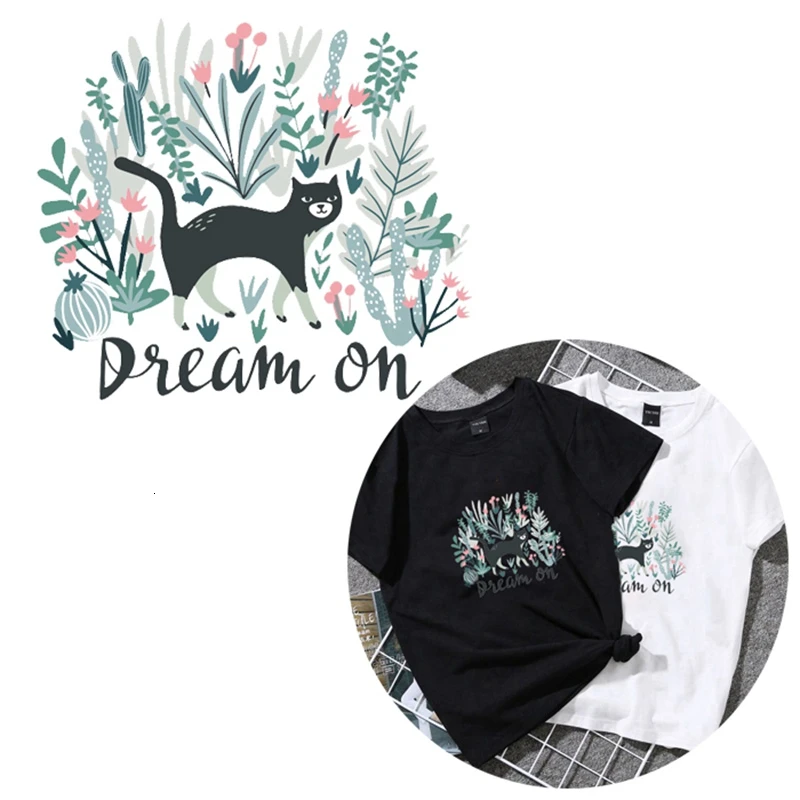 Мультяшные наклейки термальный цветок кот новый дизайн сделай сам аксессуары