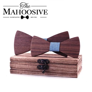 Деревянный галстук-бабочка для мальчиков и школьников, в клетку, регулируемый