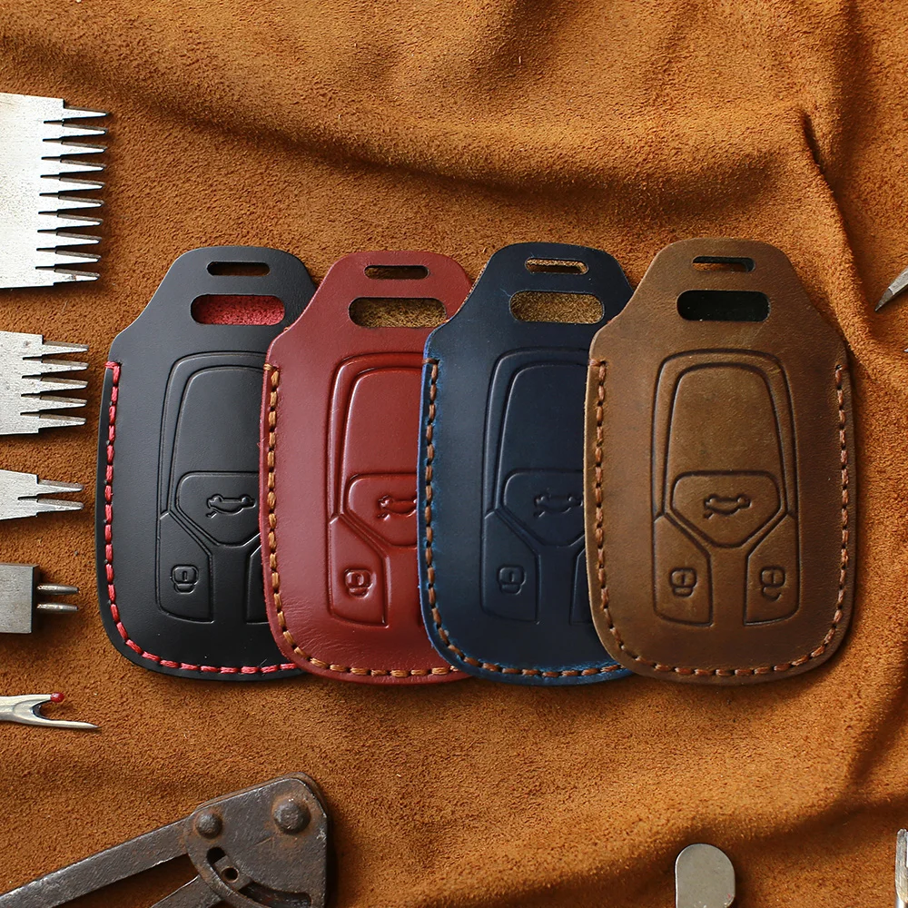 Чехол KEYYOU для автомобильных ключей из натуральной кожи чехол Audi Q7 A4L Q5L A5 2016 2017 2018