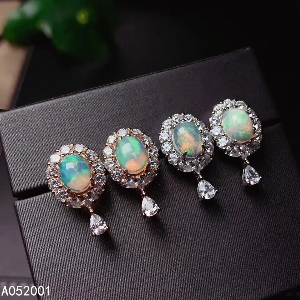 KJJEAXCMY fine jewelry natural opal 925 sterling silver women earrings new Ear Studs support test trendy