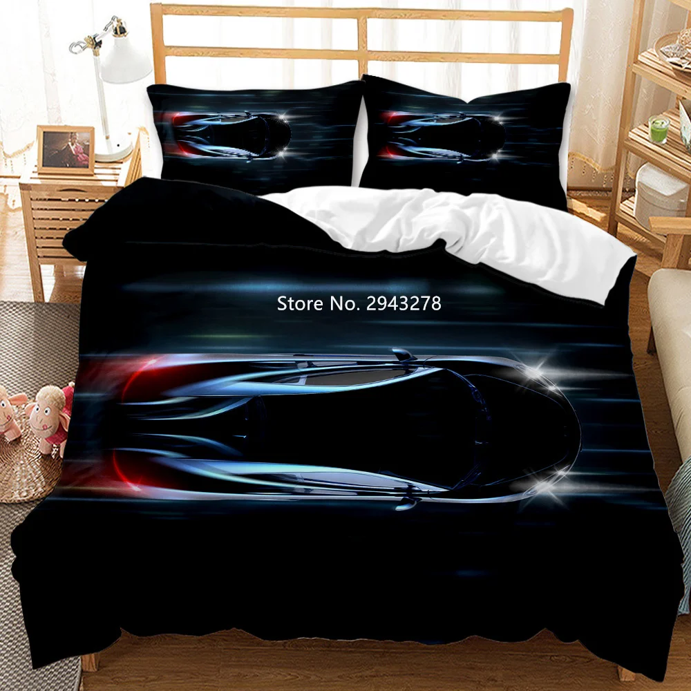 

Home Textiles Bedding Set King Size Stylish Sports Car Comfortable Duvet Quilt Cover Pillowcase Pillow for Adult Bedroom Decor