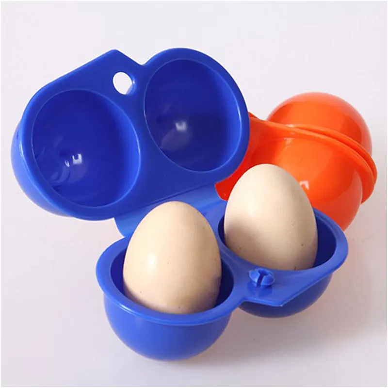 

New Kitchen Convenient Egg Storage Box Container Hiking Outdoor Camping Carrier For 2 Egg Case