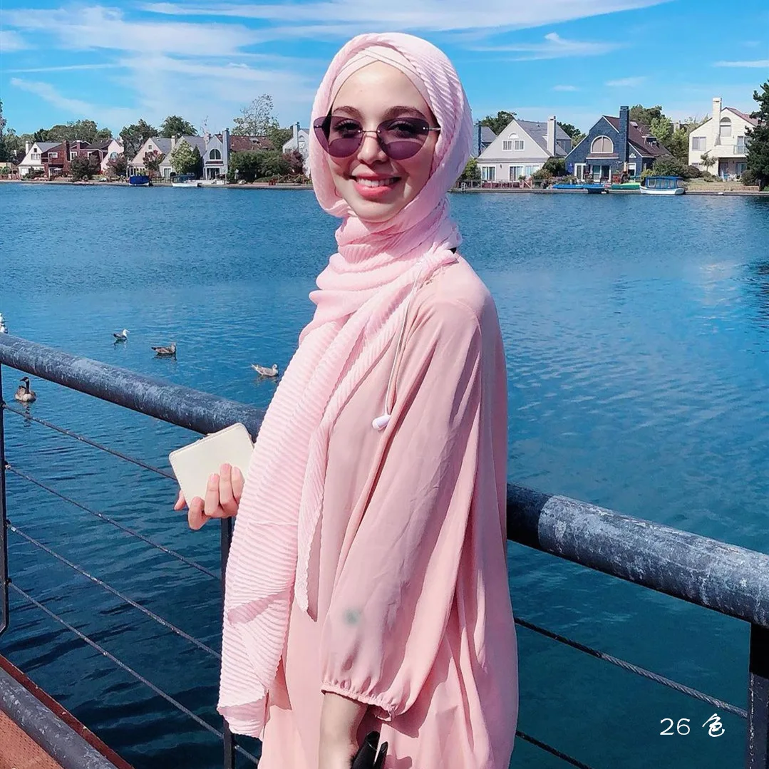 

Muslim Women Hijab Scarf Soft Solid Chiffon Islamic Foulard Femme Musulman Hijabs Shawls and Wraps Headscarf Hoofddoek