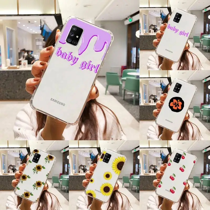 

angle Flame flower Phone Case Transparent For Samsung A51 A50 A71 A70 A81 M60S Note S21 S 20 10 9 8 11 E Plus Ultra