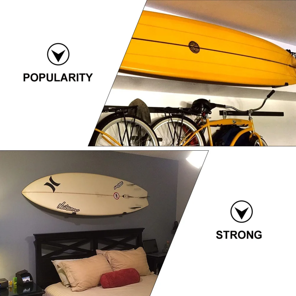 

2pcs Surfboard Storage Bracket Skiing Board Storage Hanger for Home (Black)