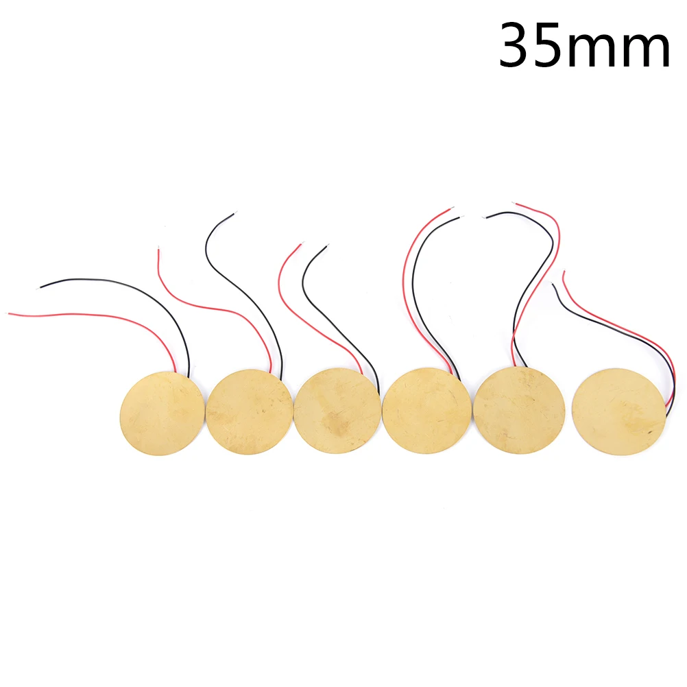 

6 pieces 35mm Pickup Piezo Disc Elements with Leads Cigar Box Guitar Pickup Repair Luthier Tool