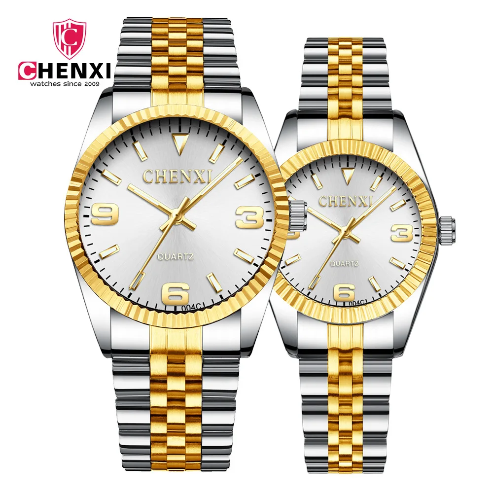 Men's Paire Watches Digital Lover Gold Women's Quartz Wristwatch Female Gift Best Seller Sale Waterproof Stainless Steel