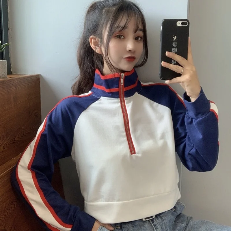 Осенний популярный короткий свитер для девушек женский спортивный Повседневный