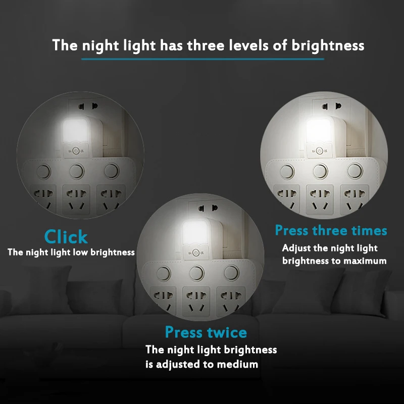 power strip converter portable travel home office adapter socket with night light 2usb port individual switche 1 2 3 4ac outlet free global shipping