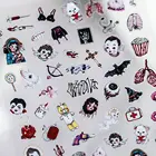 Темные кукла из фильма ужасов наклейки для ногтей, ультратонкие, страшные, триллерные, Ragdoll наклейка с летучей мышью, японские украшения для ногтей